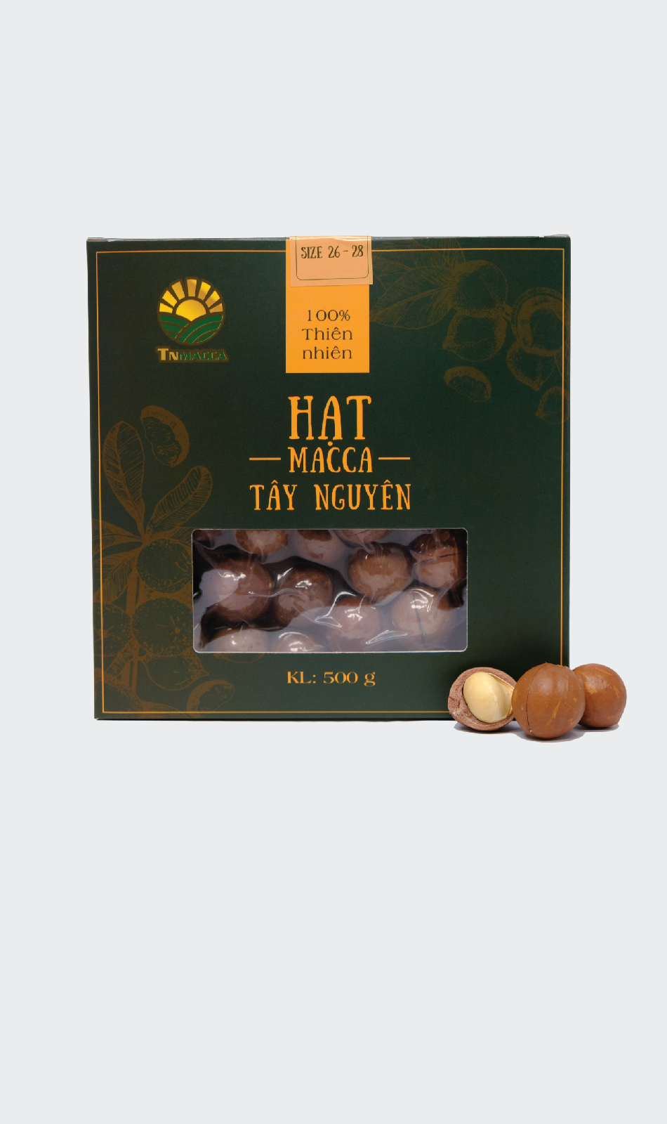 Hạt macca sấy nứt 25-28