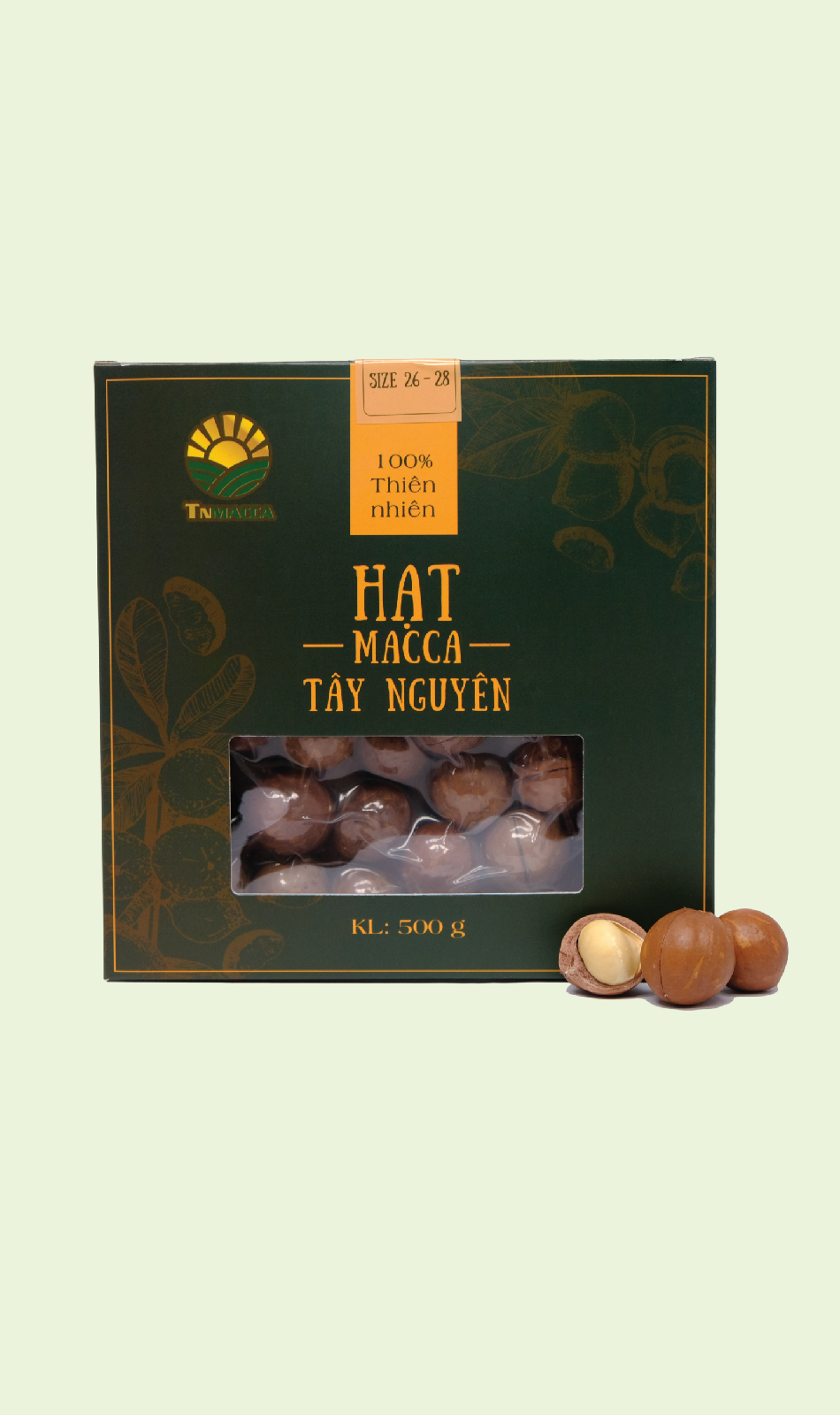 Hạt macca sấy nứt 25-28